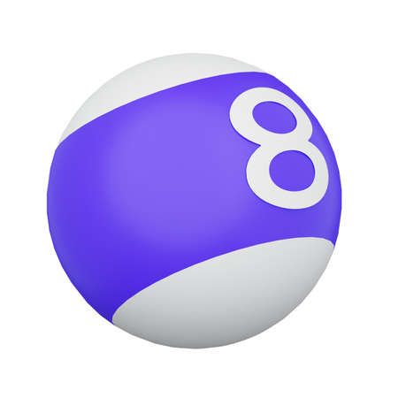 3d render billiard ball isolated on white background