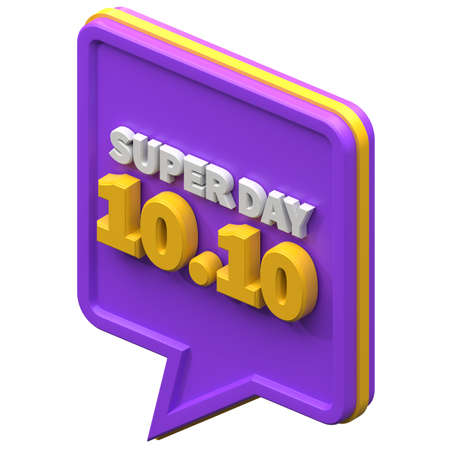 3d render super day 10.10 discount isolated. useful for e-commerce and online shopping illustration
