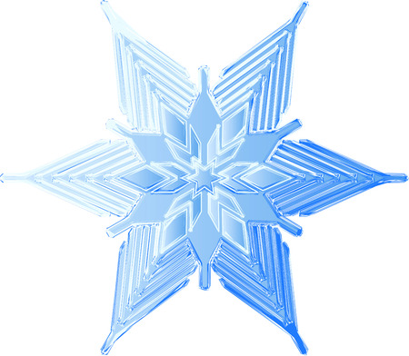 Gestural style sketch of an icy blue snowflakeのイラスト素材