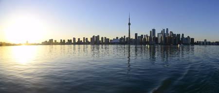 Toronto city panorama skyline at sunset beachの写真素材