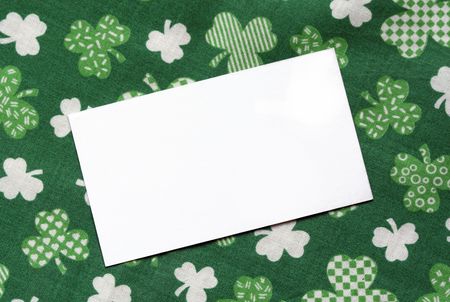 Note Card on St. Patricks Day Backgroundの写真素材