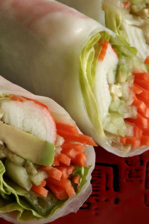 Close up of spring rollsの写真素材