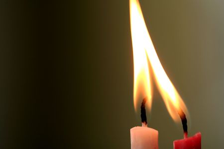 Two Candles with Copy Spaceの写真素材