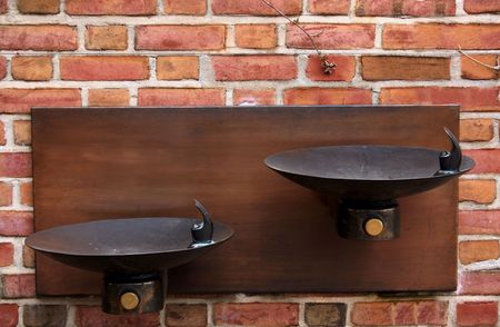 Two water fountainsの写真素材