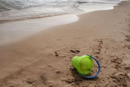 Bucket on Beachの写真素材