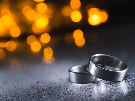 rings in the dark with bokeh. lowlight ring conceptの写真素材