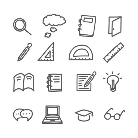Doodle hand drawing education icon about  knowledge search. vector illustration.のイラスト素材