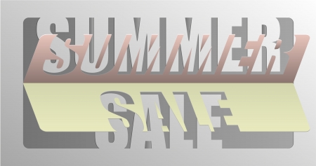 Summer Sale - Information Message For Customers  Pseudo 3D Cutout And Folded Paper Sheet のイラスト素材