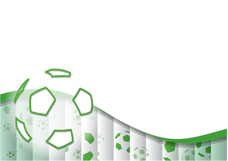 Abstract Green Background With One Big Soccer Ball Shape And Lot of Small Balls on Backgroundのイラスト素材