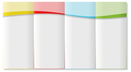 Four Options Horizontal Template With Ddifferently Colored Headerのイラスト素材