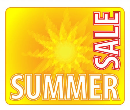 Summer Sale - Information Message For Customers With Abstract Sun In Yellow And Orange Color のイラスト素材