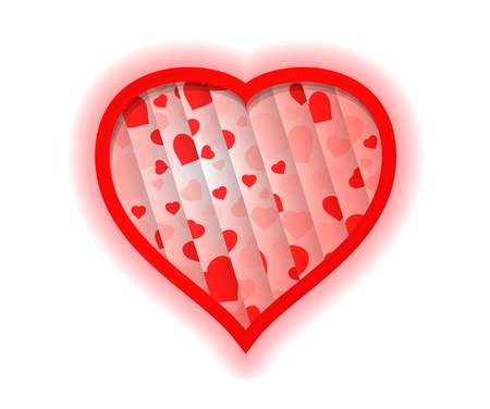 Abstract Background With One Big Red Heart Shape And Lot of Small Hearts om Background Inside Heart  Included EPS10 format containing transparency のイラスト素材