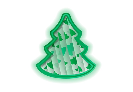 Abstract Nackground With One Big Green Christmas Tree Shape And Lot of Small Trees on Background Inside Big Tree  のイラスト素材