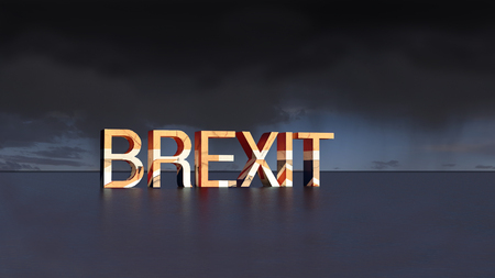 Brexit in the middle of nowhere. Illustration 3Dの写真素材