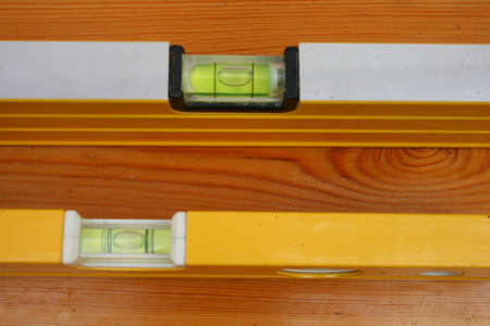 spirit levels on work top.