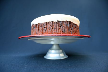 Close-up of a fruit cake before being decorated.の写真素材