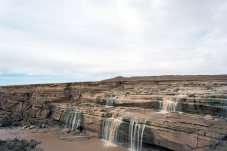 Grand Falls, Waterfall in Arizona (aka Chocolate Falls)の写真素材