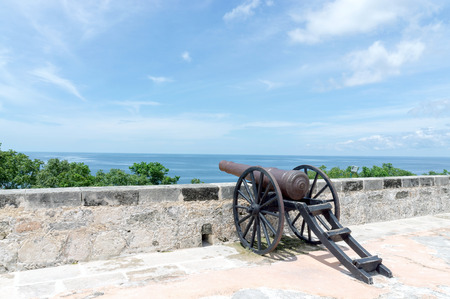 Cannon Defense at Fort San Miguel -Campeche, Mexicoの写真素材