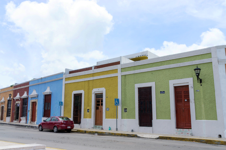 Colorful Houses in UNESCO world heritage city, Campeche City, Campeche / Mexico - 10/02/12