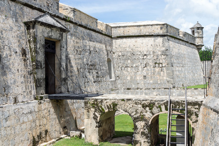 Fort San Miguel, Campeche Mexico - Colonial Fortress with Drawbridgeのeditorial素材