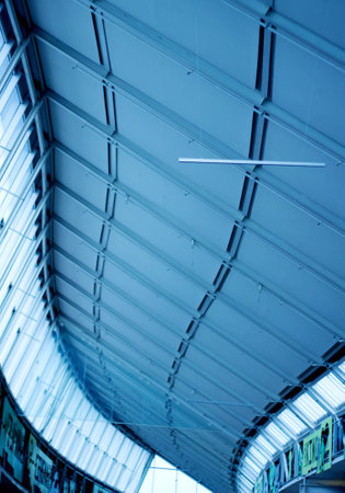 Abstractive ceiling in the  S  shape in one of the shopping centers 