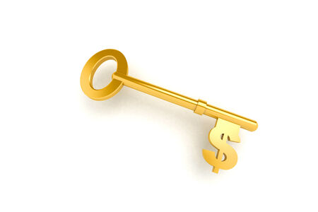 3D dollay symbol on keyの写真素材