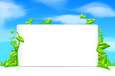 Eco text box green leaf and blue skyのイラスト素材