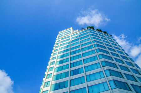 Building on blue sky backgroundのeditorial素材