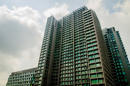 Building on sky background, cityのeditorial素材