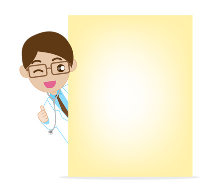 Smile doctor with blank note paperのイラスト素材