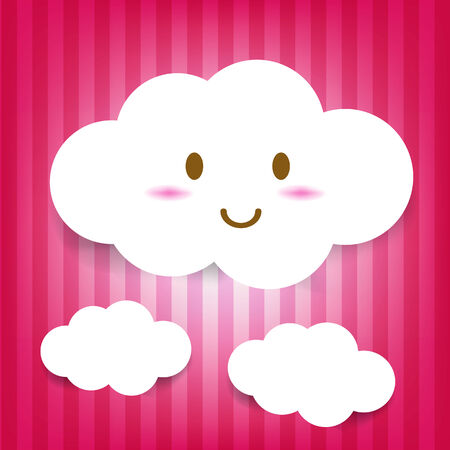 Cute cloud cartoon Icon Vector EPS10のイラスト素材