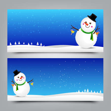 Merry Christmas santa banner collection for greeting card, vector illustrationのイラスト素材
