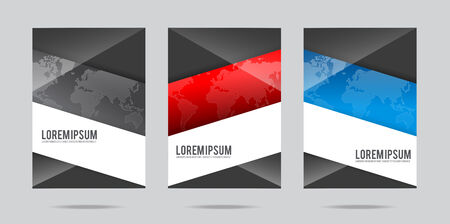 Brochure template design with world map vector illustrationのイラスト素材