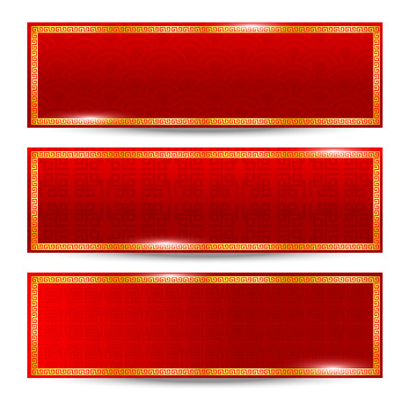 Abstract chinese red background and gold border isolated on the white background vector illustrationのイラスト素材