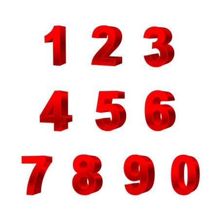 collection of numbers isolated on white background 3D vector illustrationのイラスト素材