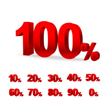 collection of discount numbers isolated on white background 3D vector illustrationのイラスト素材