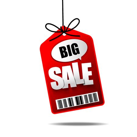 Big Sale text with hanging tag banner label vector illustrationのイラスト素材