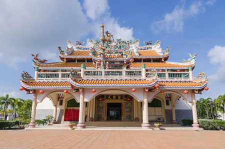 Old chinese temple public art in Pataya Thailand