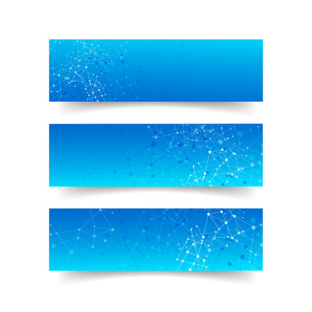 Set of network connection concept banner  abstract background vector illustrationのイラスト素材