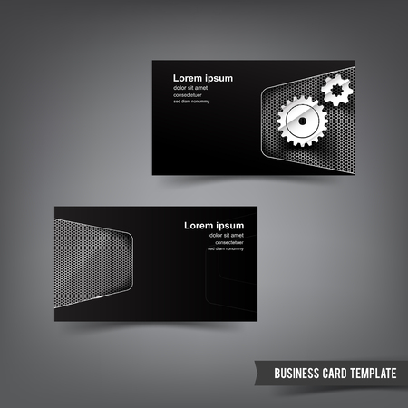 Business Card template set 035 chrome and metal element vector illustration eps10のイラスト素材