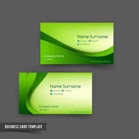Business Card template set  green curve element for natural concept illustrationのイラスト素材
