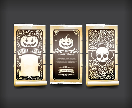 Halloween card classic and vintage style design element vector illustration eps10のイラスト素材