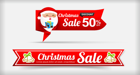 025 Collection of Merry Christmas sale web tag banner promotion sale discount style vector illustration eps10のイラスト素材