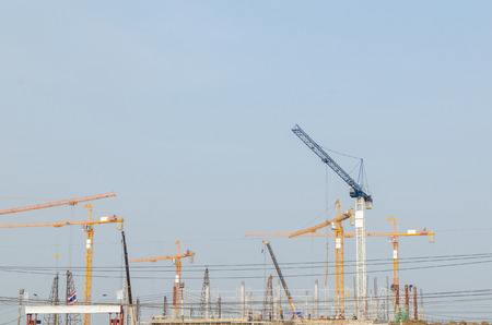 Landscape of construction crane in working place