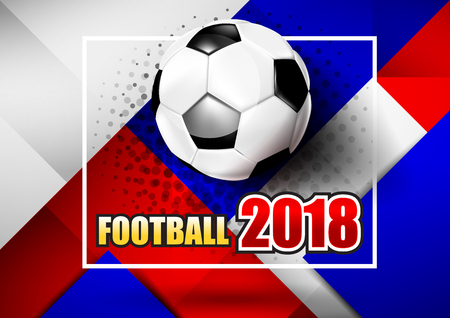 2018 Soccer football text with red blue white background vector illustrationのイラスト素材