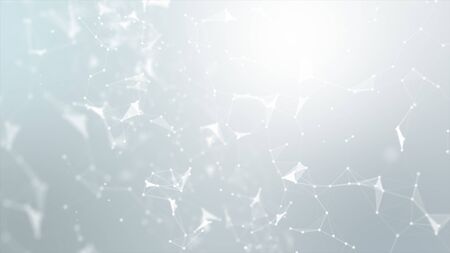 Abstract background Dot and connect line for cyber technology futuristic and network connection concept with dark and grain processed wide screen ratioの写真素材