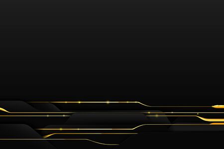 Abstract background  golden line with dark and black with hold polished metal steel texture vector illustrationのイラスト素材