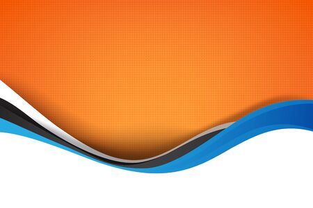 Abstract background blue line curve and orange with blend layered and overlap element, modern and elegant vector illustration eps10のイラスト素材