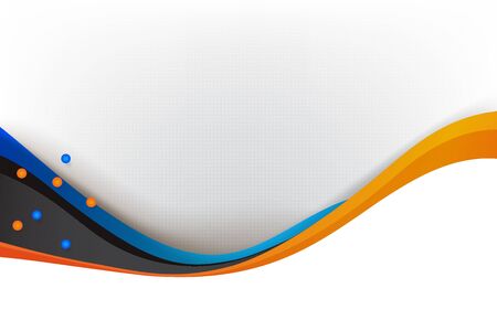 Abstract background blue line curve and orange with blend layered and overlap element, modern and elegant vector illustration eps10のイラスト素材