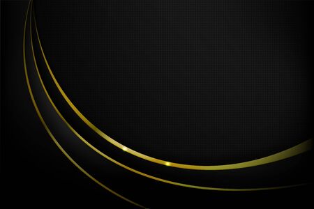 Abstract background gold and black overlaps with shadow element, modern and elegant style background texture, vector illustration eps10のイラスト素材